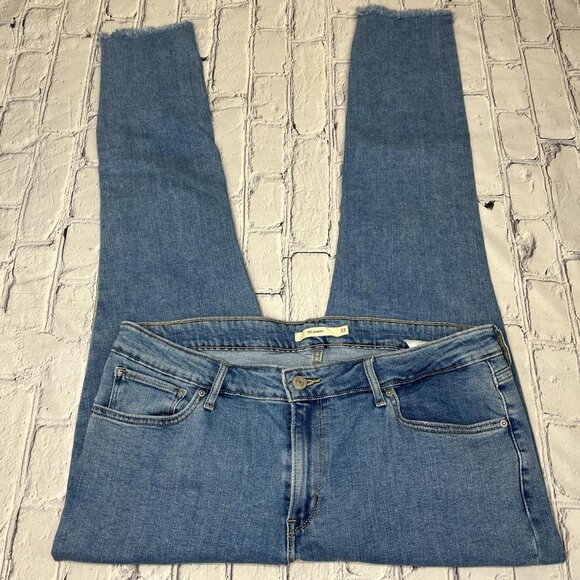 Levi's 711 Skinny Fringed Ankle Jeans Size 33 - Picture 1 of 6